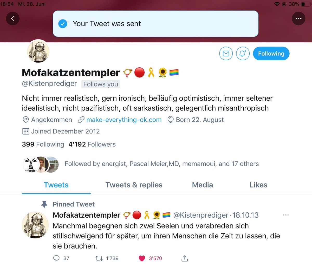 Montaluna's tweet photo. @Kistenprediger 18:54 Uhr https://t.co/C9hjeJ8XS1