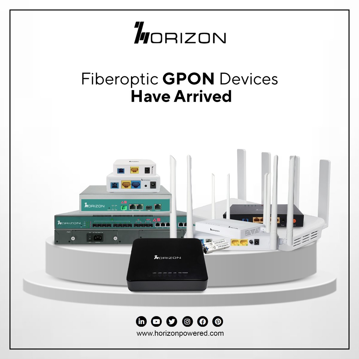 We are excited to unveil a wide range of #Fiberoptic #GPON devices that will allow users to access high speed internet connection and connect wirelessly.
horizonpowered.com
#IndoorRouter #Broadband #VoIP #FixedWirelessAccess #broadbandaccess #5G #technology #tech #internet