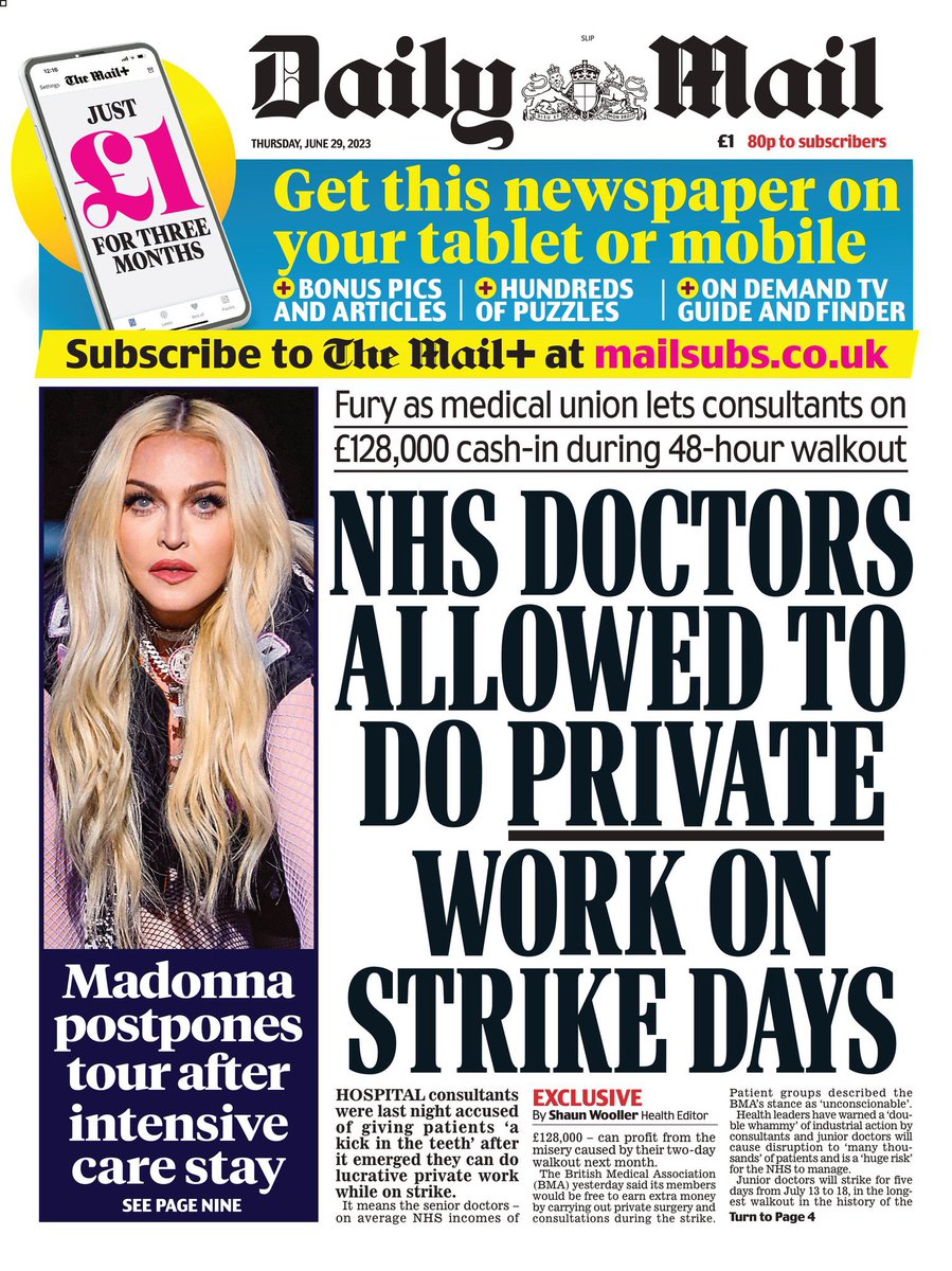 More twisted & misleading Anti-#NHS propaganda from the Daily Heil

Many Senior Doctors & Consultants have always divided their time between NHS & Private work

Irrespective of your view on that,
it’s nothing new

#ToriesOut357 #GeneralElectionNow #ToriesDestroyingOurNHS #SOSNHS