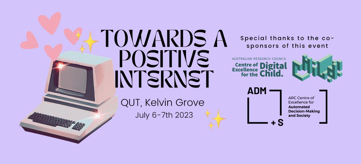 In one week, @deadtheorist, @ClareSoutherton, & I will be welcomeing scholars & practitioners to @QUT for the ✨💕Towards a Positive Internet💕✨ Workshop! Super excited to facilitate this shared space to explore, co-create, & speculate what a positive internet could look like📱