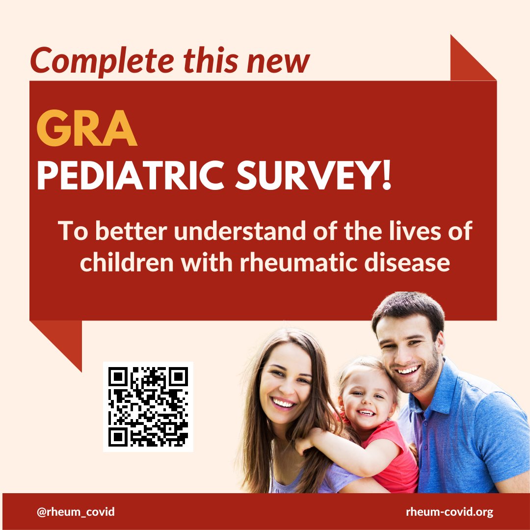 Attention Please, PARENTS of CHILDREN with RHEUMATIC DISEASES!! Let's make this study happens! Please spread the word and complete the survey. Available here: rheum-covid.org/pediatric-surv… #JuvenileArthritis #RheumaticIllness #Covid @CAFsociety @eularPAED @thepedimom @ArLARheumatolog