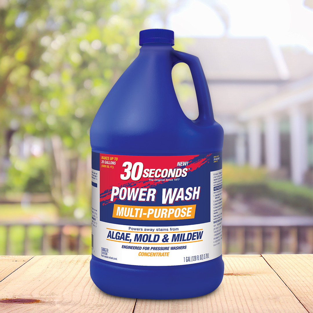 Looking for a powerful pressure washer solution? Introducing 30 Seconds Power Wash Multi-Purpose Concentrate.

Powered by bleach, our deep cleaning formula removes stains from mold, mildew &amp; more!

Available at bit.ly/44egWYa &amp; your local Home Depot!

#30SecondsCleaners