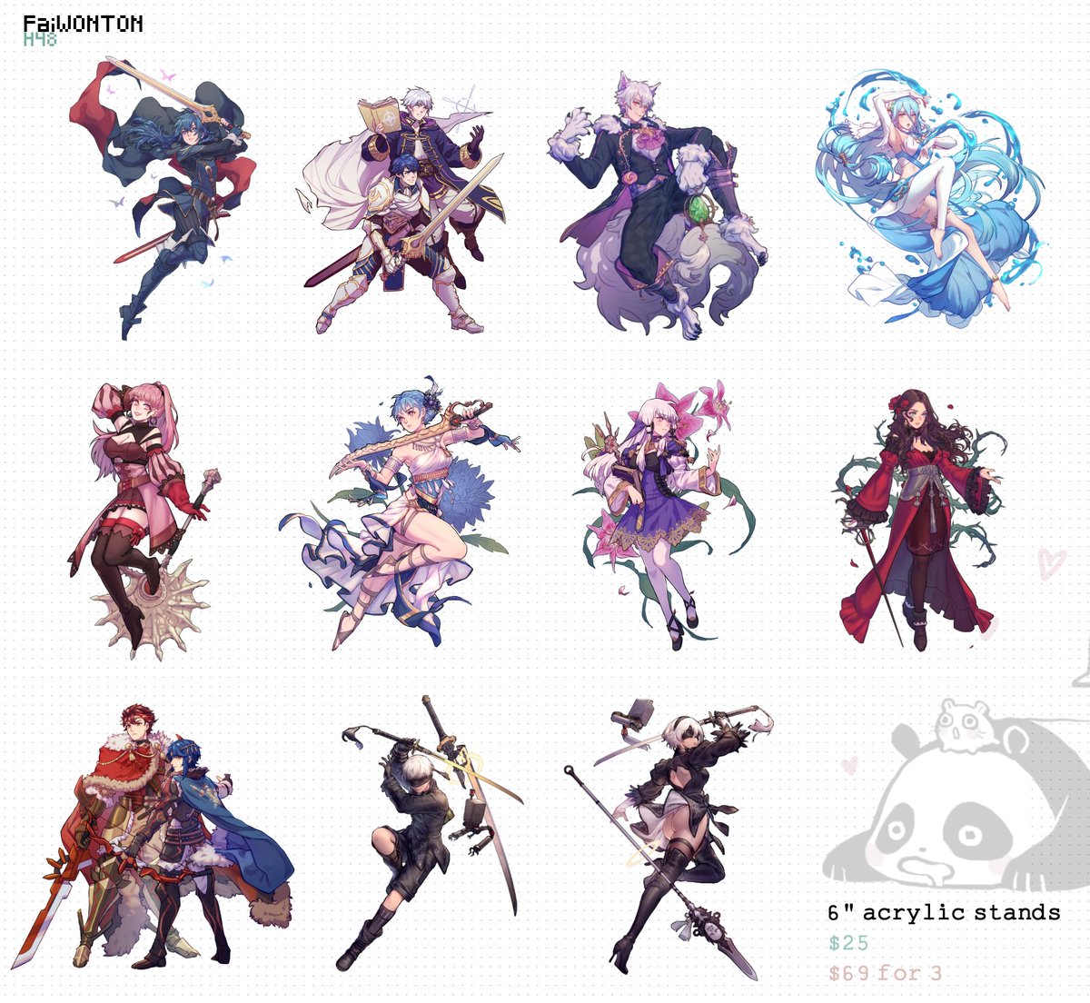 Prints and acrylic stands! We are out to earn the title of The Fire Emblem table again (jk)