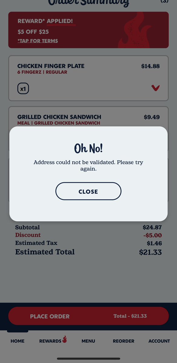 chuloseason's tweet photo. @Zaxbys why y’all app so trash!? https://t.co/BP5yr8mkw2