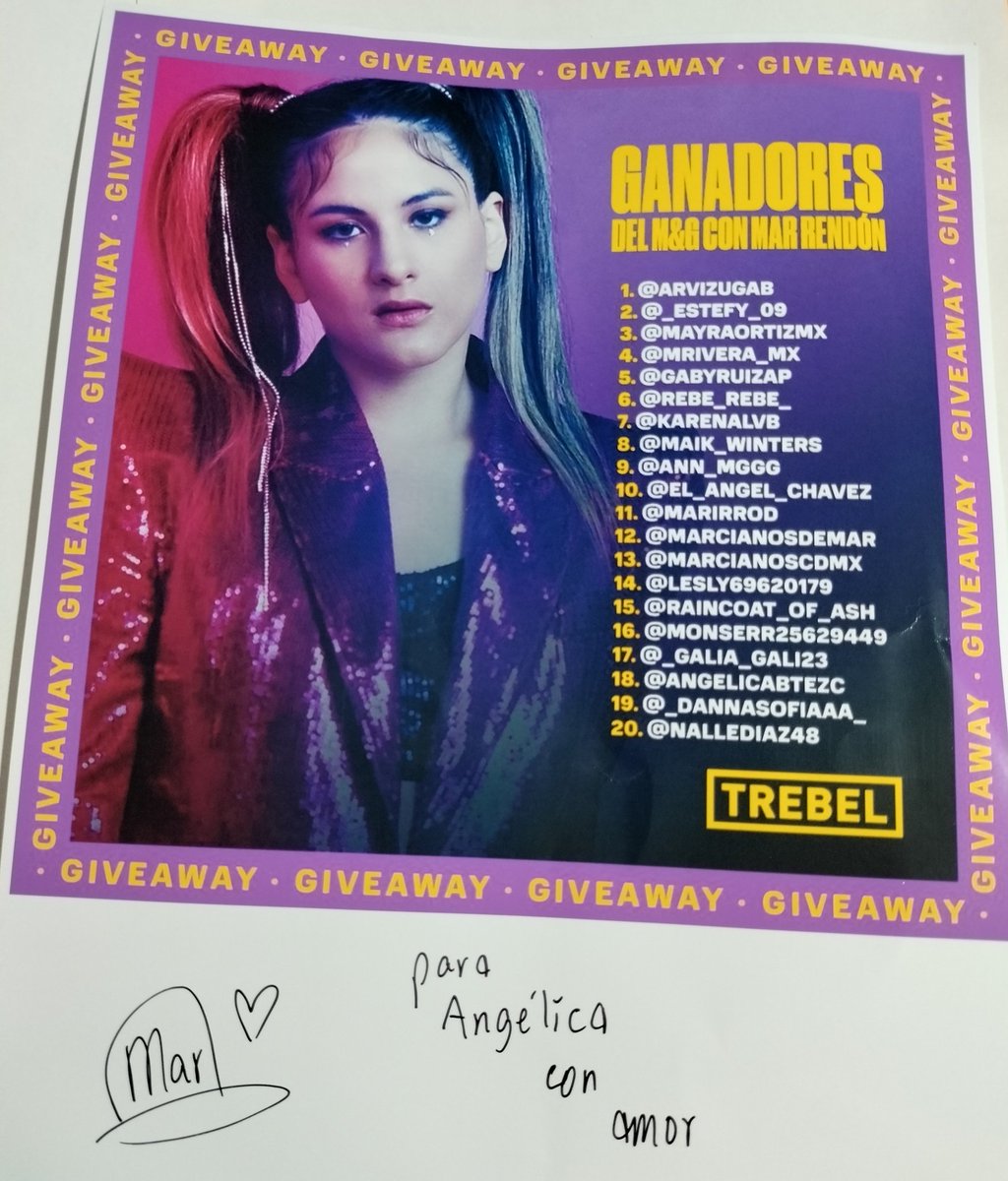 Yeah, yeah!😘🌟😉 <a href="/trebelmx/">TREBEL México</a> Grax por ser parte de sus dinámicas a mi queridísima #MARciane 🌊👽 <a href="/MarRendonMusica/">Mar Rendón 🩷</a> lindura de niña, ojalá un día puedan organizar otra convivencia como la de febrero pasado , plis, plis 🙏🏻🙏🏻