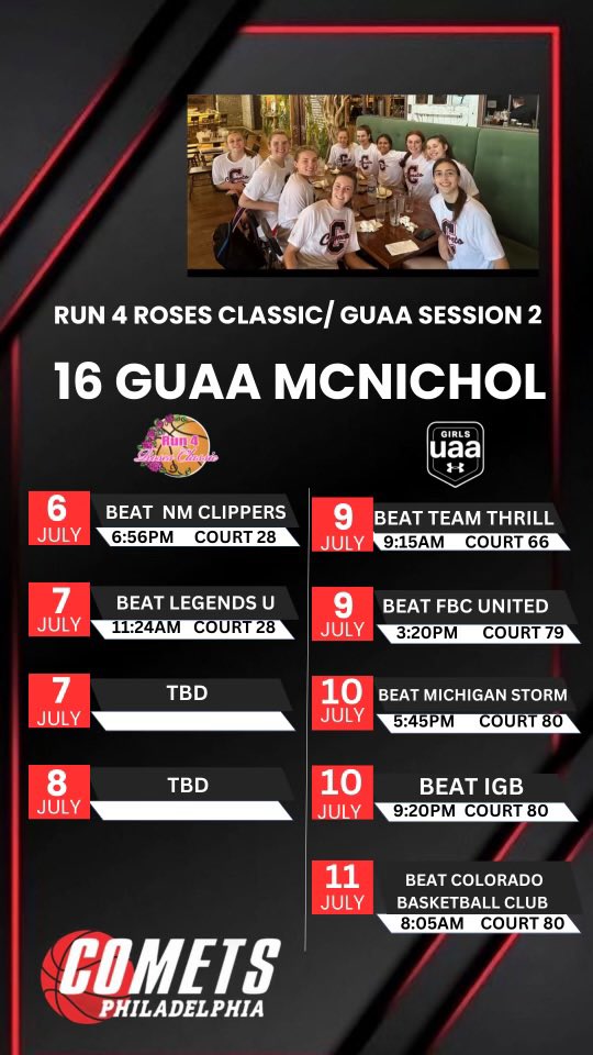 Anna Chimento (@annachimento2) on Twitter photo Here is my schedule for <a href="/TFNsRun4Roses/">TFN's Run 4 Roses</a> and GUAA session 2 <a href="/UANextGHoops/">Girls UAA</a> ! Looking forward to playing with my team! <a href="/CometsBallers/">Comets Basketball</a> Here is my schedule for <a href="/TFNsRun4Roses/">TFN's Run 4 Roses</a> and GUAA session 2 <a href="/UANextGHoops/">Girls UAA</a> ! Looking forward to playing with my team! <a href="/CometsBallers/">Comets Basketball</a>