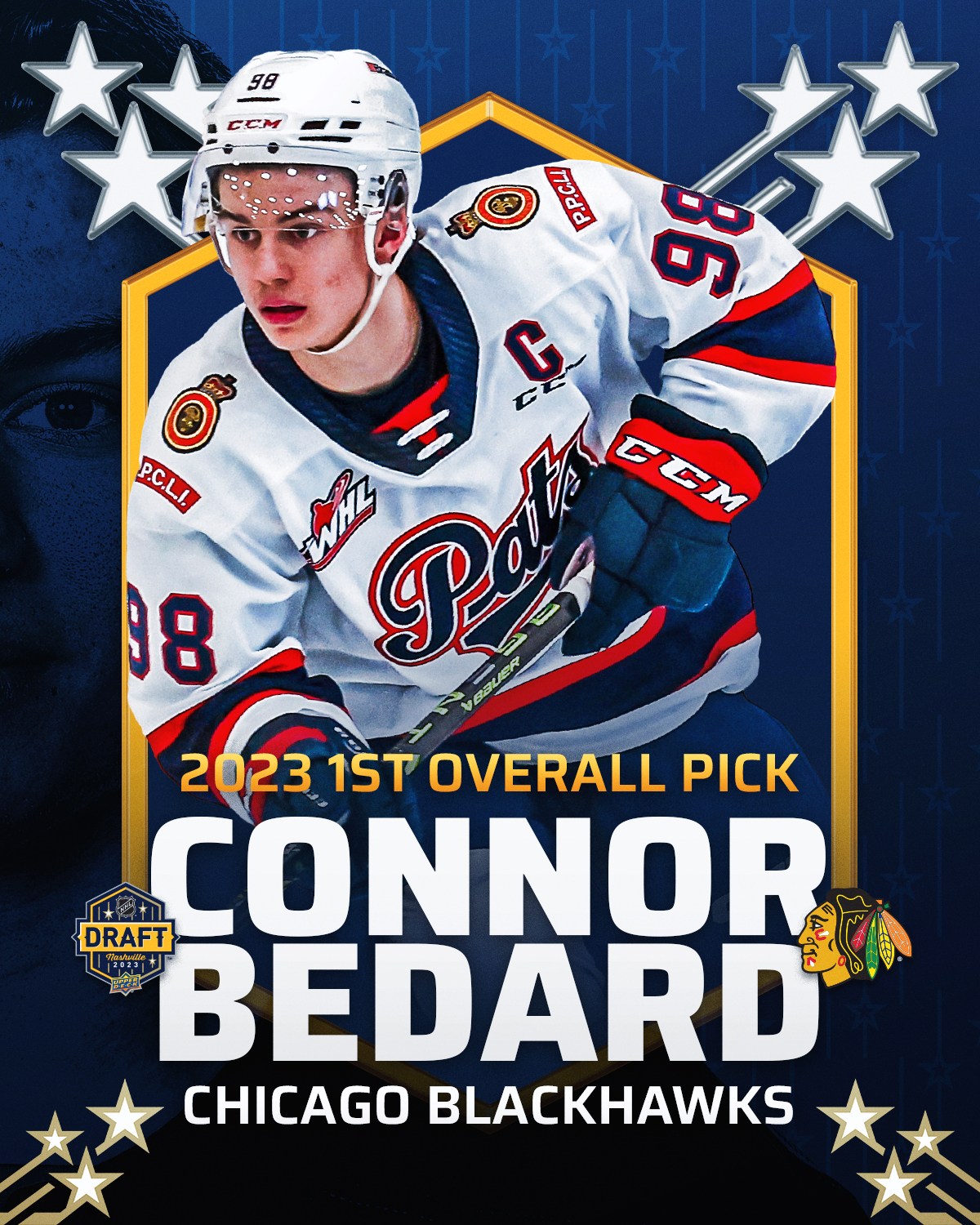 Blackhawks select Connor Bedard with the No. 1 pick in the 2023