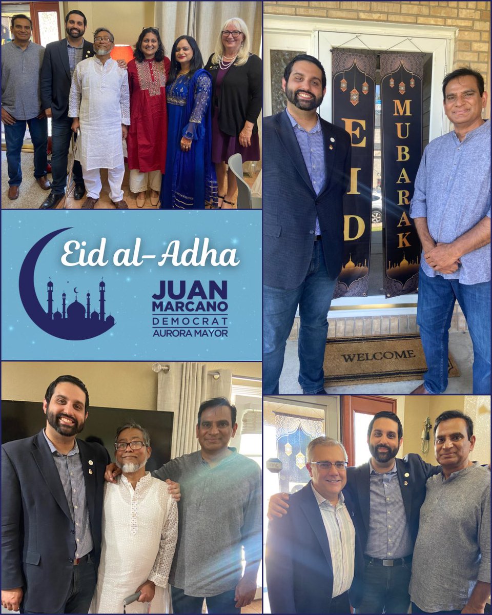 Today, @vote4kaiser hosted a delicious #EidAlAdha feast for his community. I was honored to join and happy to see @IndiraDuggirala, @bkmatise, and @eliza4colorado there too!

#EidMubarak to all in #AuroraCO who are celebrating. Wishing you joy & blessings today & always.