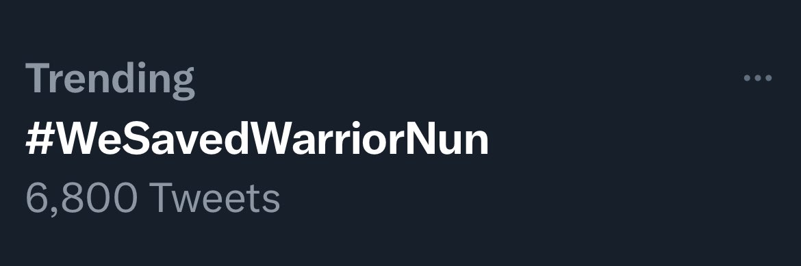 JamesThompsonKS's tweet image. So glad to see this!!
#WeSavedWarriorNun

#WarriorNun