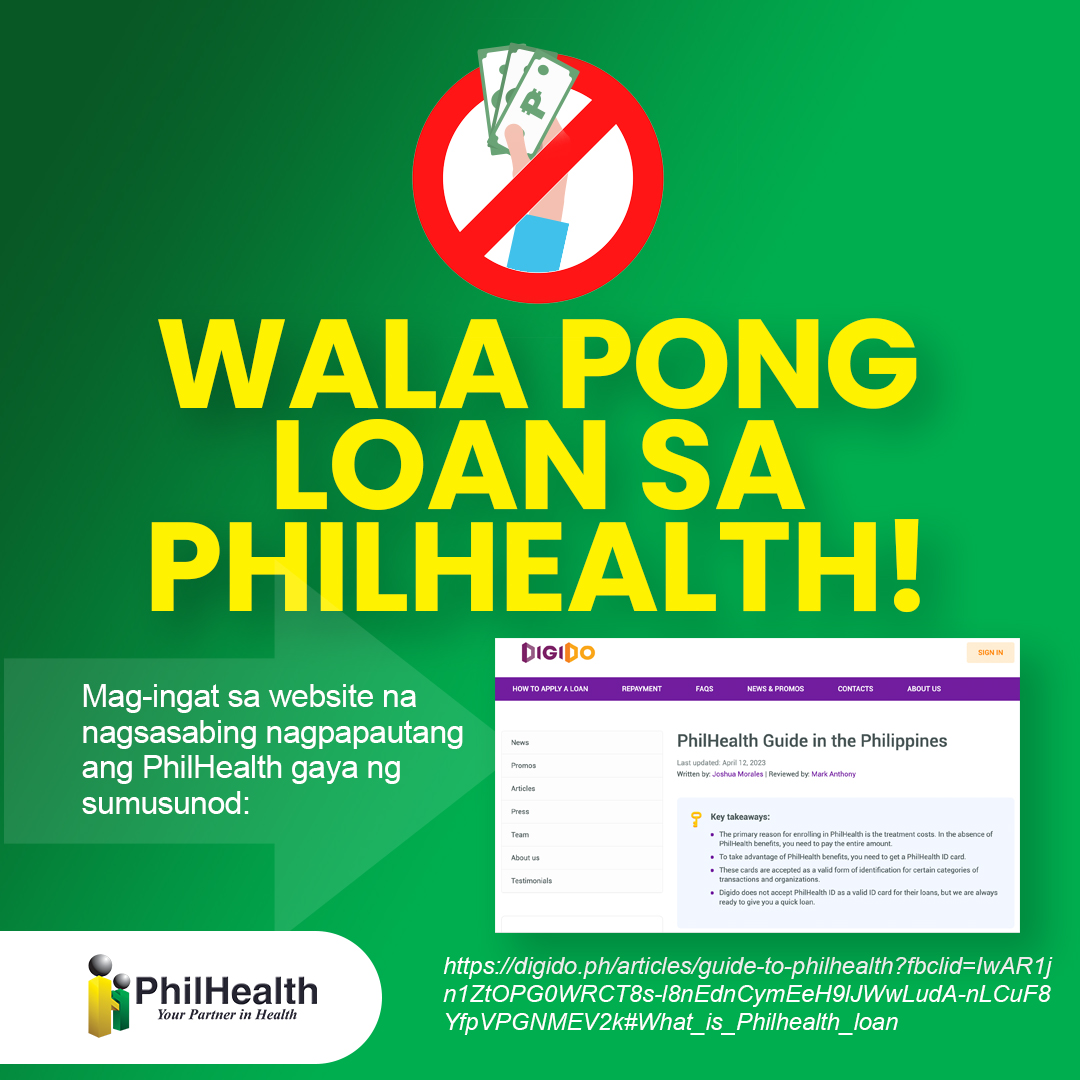 PhilHealth on Twitter "PAGLILINAW WALA PONG LOAN SA PHILHEALTH Hindi