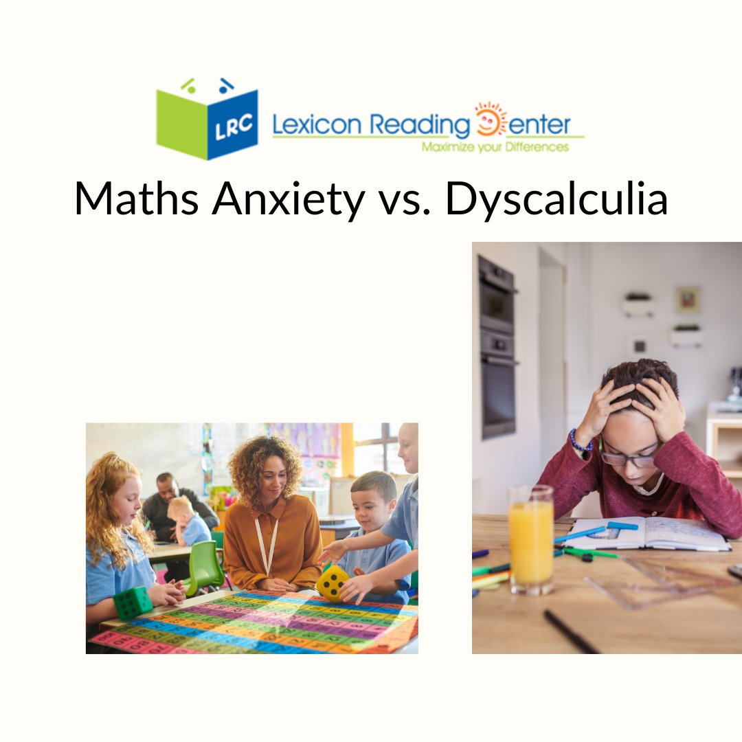 Dyscalculia and math anxiety often overlap. Both can affect how kids perform in math. But while these challenges sometimes look the same, they’re actually different (understood.org ): . . #MathLearning #SupportingStudents #EmpoweringEducation #Lexiconreadingcenterdubai