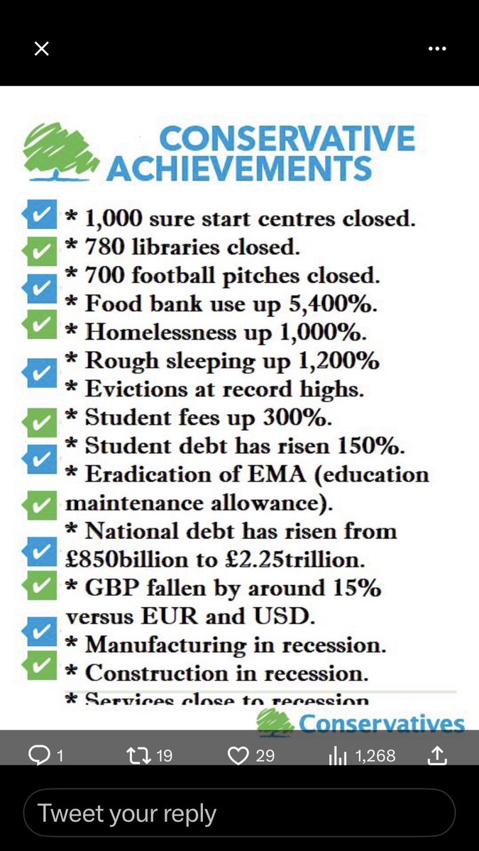 Thursday 29th June is #ToriesOut357
#SaveOurNHS 
Again just some of the devastating achievements of this corrupt party. Despise them. We need a #GeneralElectionN0W