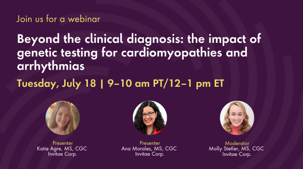 Join us for a live webinar presented on July 18 at 12 pm ET / 9 am PT to learn more about how genetic testing can impact #cardiomyopathies and #arrhythmias.
Register: invit.ae/3XhL2Yi
#genetictesting #GCchat