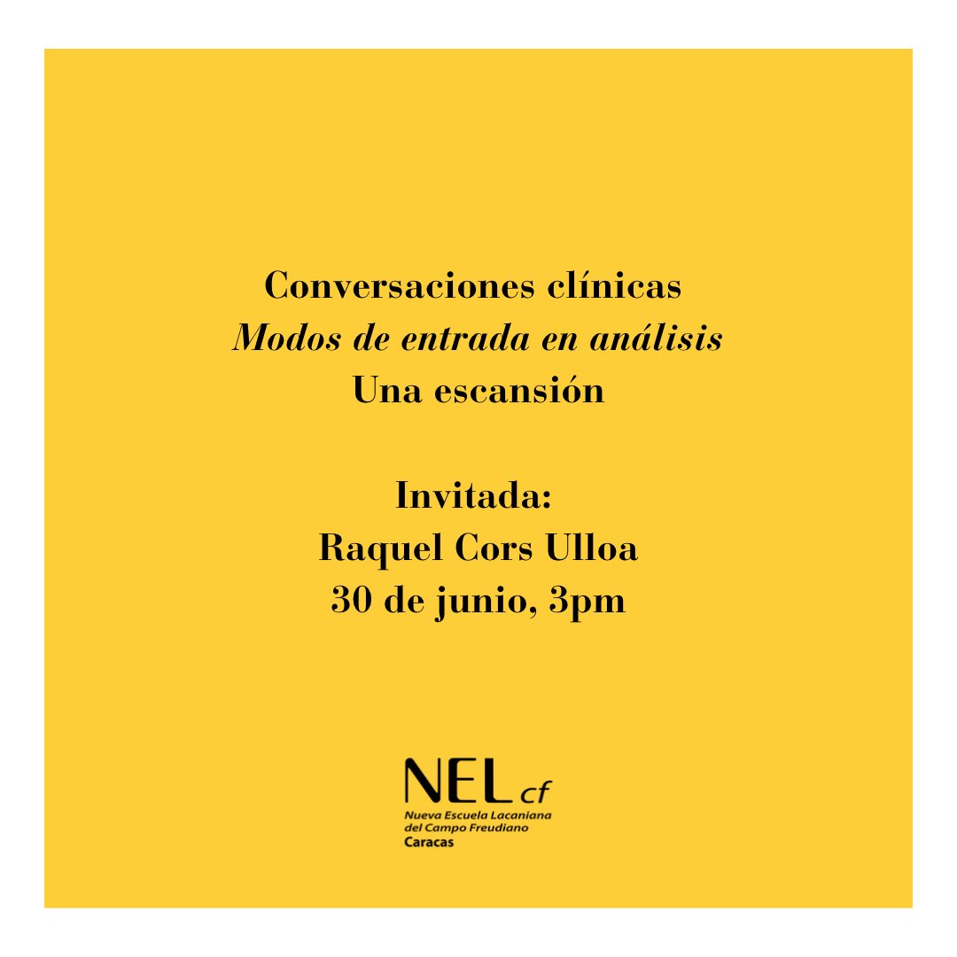 NelcfCaracas's tweet photo. Conversaciones clínicas: Una escansión | 30 de junio, 3pm.
Inscripciones: tesorerianelcfcaracas@gmail.com
Con @ramonochoapsi https://t.co/GluszBR40n