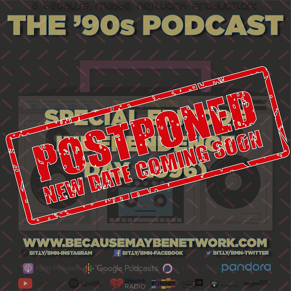 Due to the wonderful Louisiana Weather, and scheduling conflicts, the planned 4th July special has been postponed.

#90spodcast #podcast #nostalgia #throwback #90s #90sreview #moviereview #albumreview #gamereview #TVreview #scenesofthe90s #90sculture