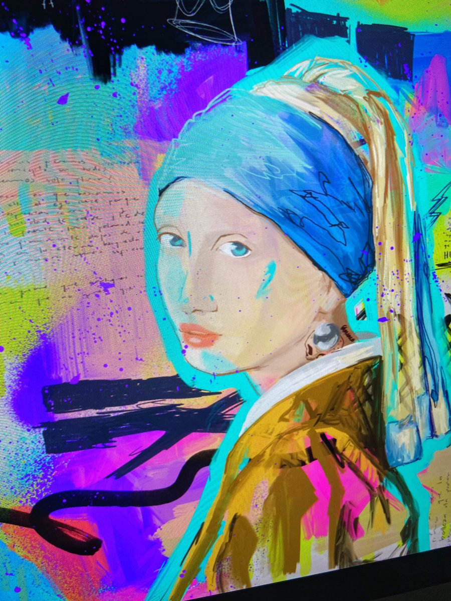 Back to the classics!
🖤⚡️🖤

#AugmentedReality #art #kunst #cryptoart #bybanshee #bansheeart #vermeer #classic #neoexpressionism