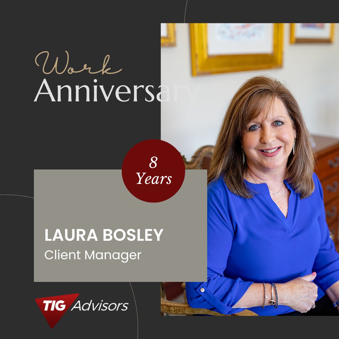 Happy Work Anniversary Laura!
Laura has been with TeamTIG for 8 years. She is a hard working, dedicated employee. She brings a lot of cheer to our office and enjoys taking a break to walk with her co-workers. Have a wonderful day!
#worklife #TIGlife #TIGCares #celebratingyou