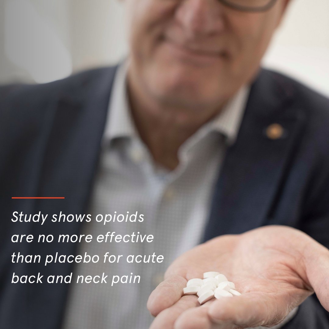 Results of a world-first trial comparing a short course of opioids to placebo for acute back & neck pain calls for change to treatment guidelines. 🔗sydneyuni.co/46u1ZDi #LeadershipForGood