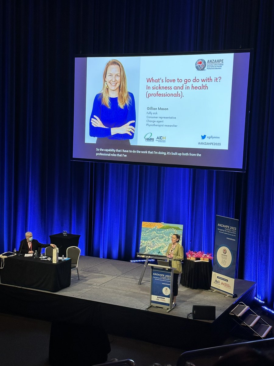 Absolutely fabulous plenary from <a href="/gillyminn/">Gillian Mason (she/her) 🏳️‍🌈</a> to end what has been an incredible few days at #ANZAHPE2023. Thanks to the <a href="/anzahpe/">ANZAHPE</a> organising committee !