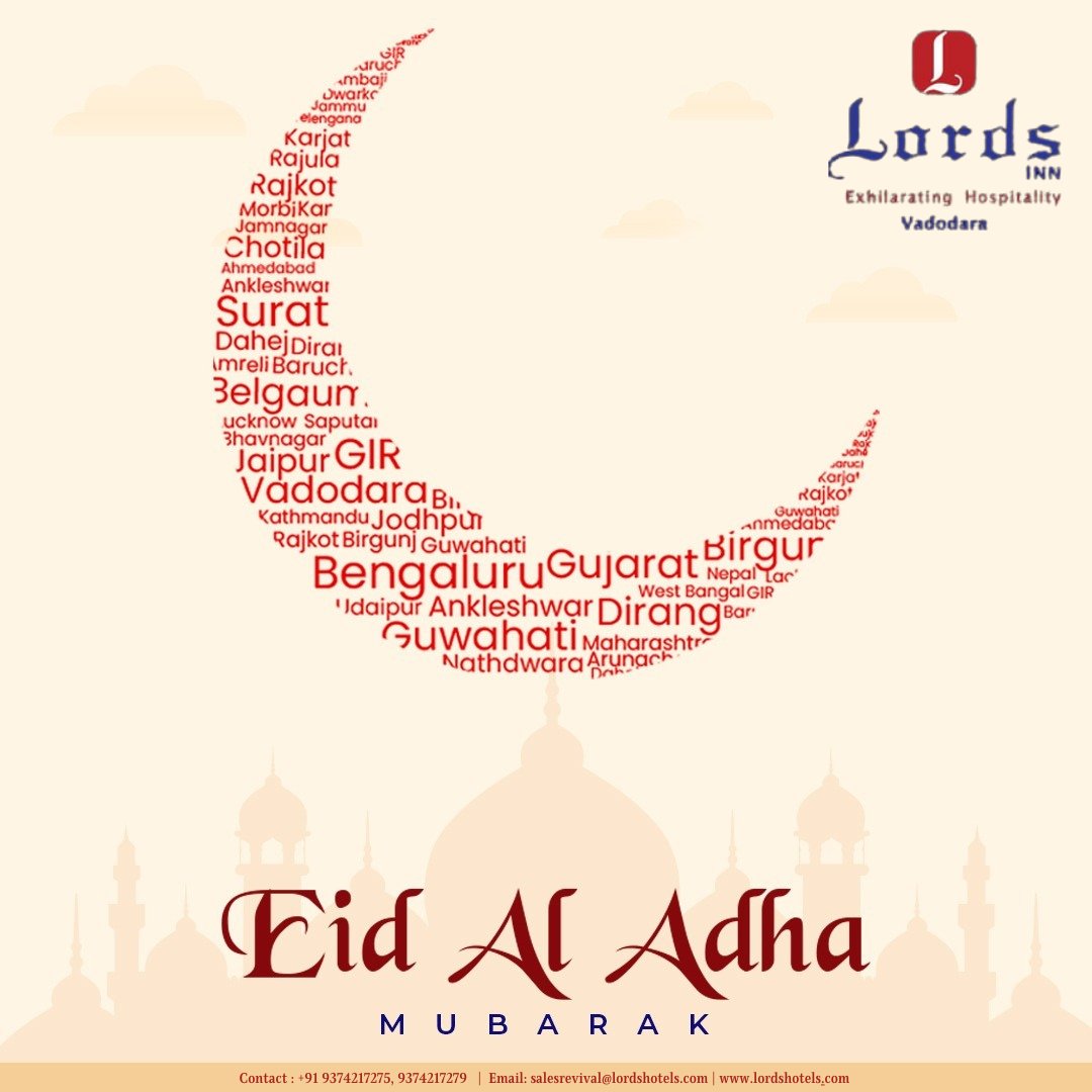 Lords Inn Vadodara wishes you a blessed Eid ul Adha filled with joy and abundant blessings! Eid Mubarak!

#LordsHotels #LordsResorts #vadodara #EidUlAdha2023 #Eid #EidMubarak #EidAlAdha