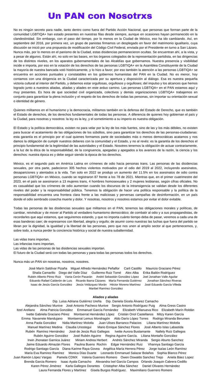 En el PAN defendemos el humanismo, así que jamás daremos un paso atrás frente a los discursos que pretenden arrebatarnos nuestra más grande libertad: la de poder ser. 

En mi tienen una aliada.
#DiadelOrgullo 🏳️‍🌈