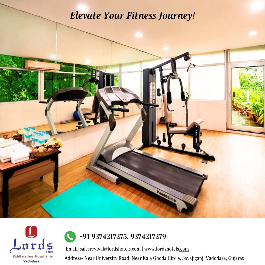 State-of-the-Art Fitness Facilities: Our hotel boasts modern and fully equipped fitness centers, offering a range of exercise equipment to help you stay on track with your workouts.

#LordsHotels #vadodara #tourism #hotelstay #tourist #hospitality #fitness #g