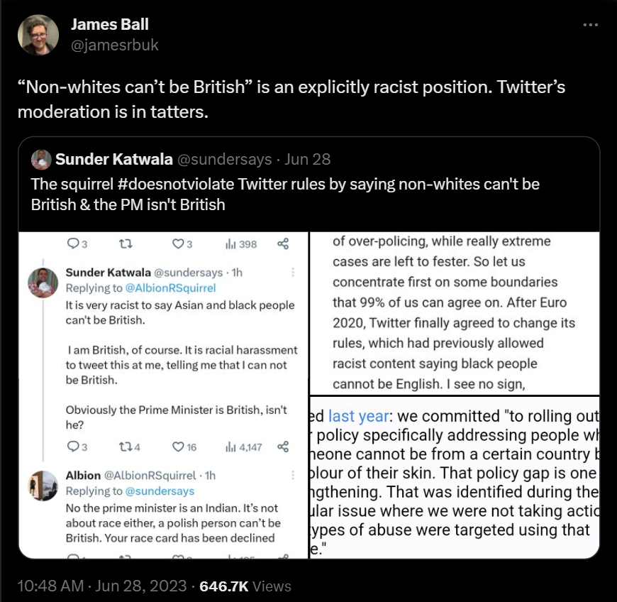 #Antiwhite seethes he can't get people banned for speaking basic truth. Can I ever be Japanese? Will a Japanese ever be somali? No, nor will either ever be British. Ethnic erasure is #antiwhiteism 101.

Non-#ethnicEuropeans are not #Indigenous and never will be indigenous nor…