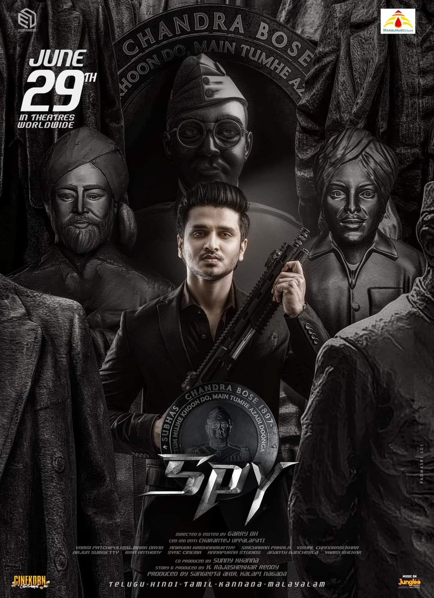 Hearing Excellent Reviews All over #SPY🔥🔥

Wishing Entire Team & @actor_Nikhil @Ishmenon  a Blockbuster Success from our @hyd7am 

Watch it in Theaters 

#SPYMovie #NikhilSiddhartha #ishwaryamenon