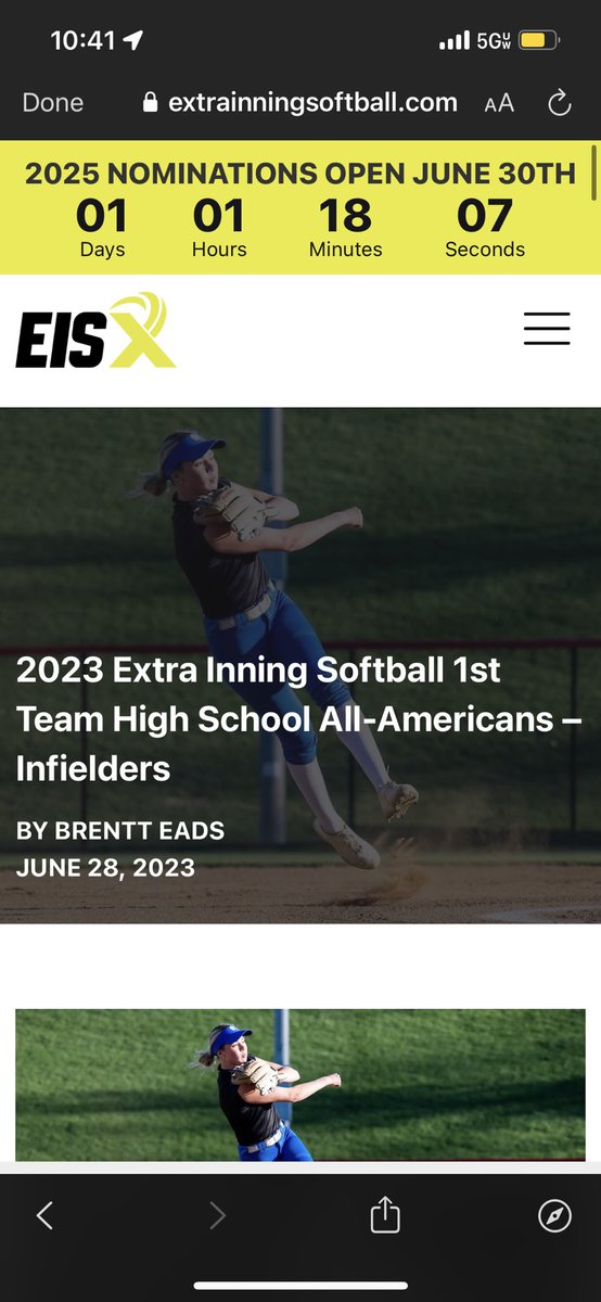 ClaireCahalan's tweet photo. Thank you @ExtraInningSB for this honor! @NHSPatriots @CoachLarissaA @coachMarino11 @J_Cottrill_ https://t.co/NHSfp1mOC3