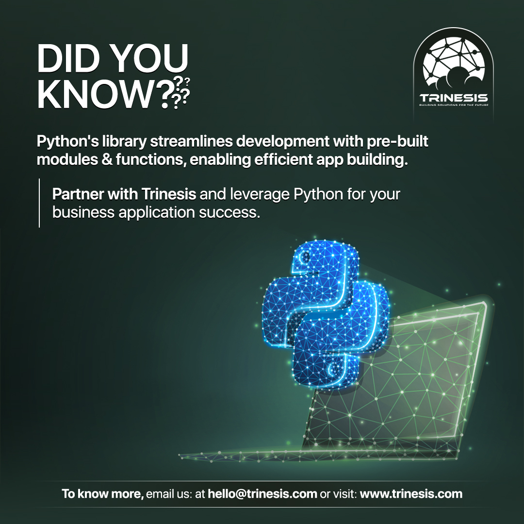 TrinesisL's tweet image. Unlock Limitless Possibilities with Python's Robust Services! Explore the extensive capabilities of #Python for transformative projects.
To know more, write to us at hello@trinesis.com or call +1 509-260-2876
#PythonServices #Technology #ITServices #TrinesisTechnologies
