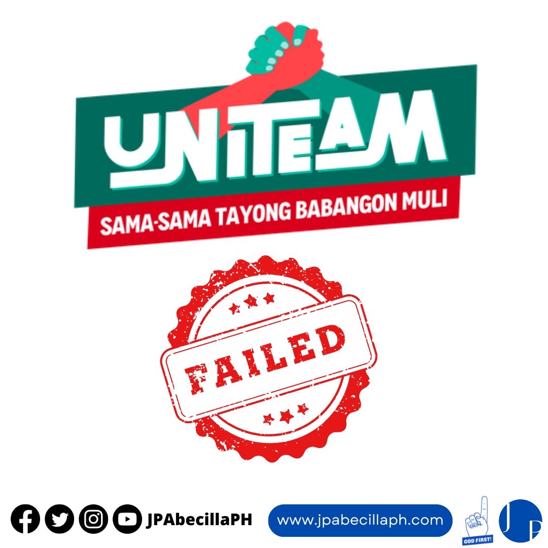 JPAbecillaPH's tweet photo. 1/6
#UniTeam FAILEDβΌοΈ
Many folks know I'm a #ProMarcos since I voted for the first time in 2010, but I chose to campaign for @IskoMoreno last year (2022). I come to believe that #YormeIsko can better unify the country than BBM. https://t.co/EjoBrwBcmF