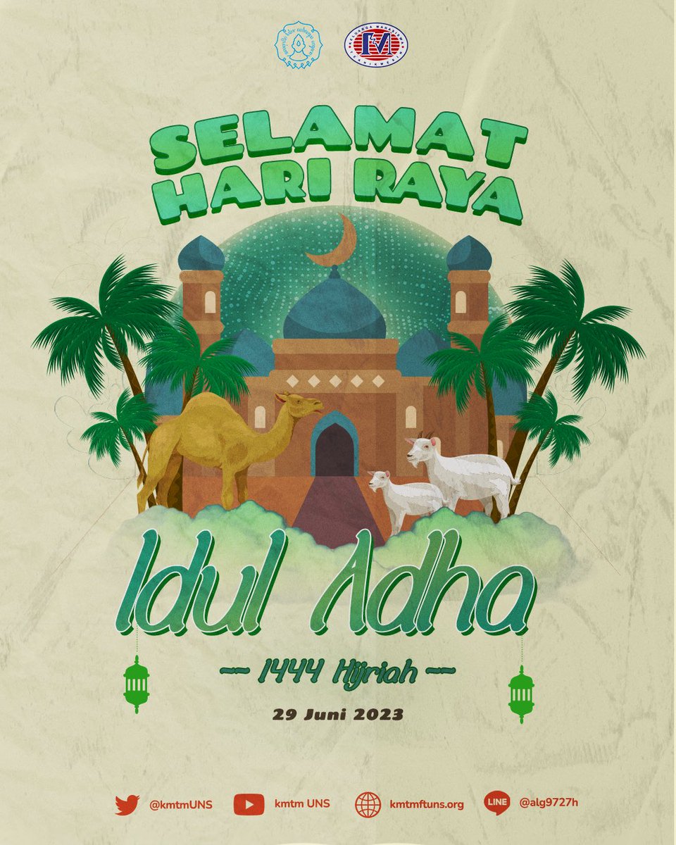 [IDUL ADHA 1444 H]

Taqabbalallahu minna wa minkum. KMTM mengucapkan Selamat Hari Raya Idul Adha 1444 H. Semoga segala amal ibadah kita diterima oleh Allah.

IG : kmtmftuns
Web : kmtmftuns.org
Line : @alg9727h
Twitter : <a href="/kmtmUNS/">KMTM FT UNS</a>
Youtube : kmtm uns