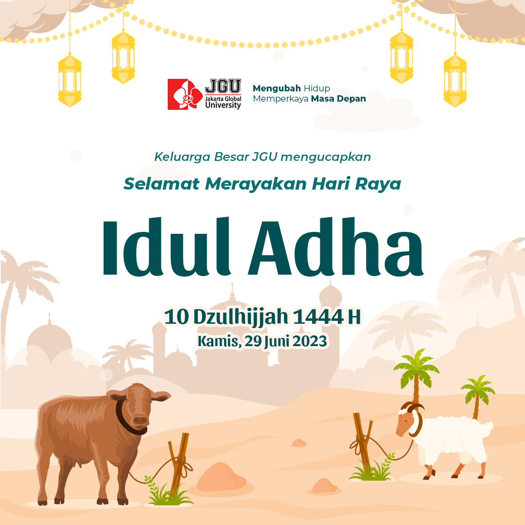 JGU_University's tweet photo. Wishing you a joyous Eid al-Adha filled with blessings, peace, and happiness. May this special day bring you closer to your loved ones and deepen your faith ✨✨

#JG_University #IdulAdha #IedAlAdha #1444H #Ied #IedMubarak https://t.co/4eR7Je27YQ