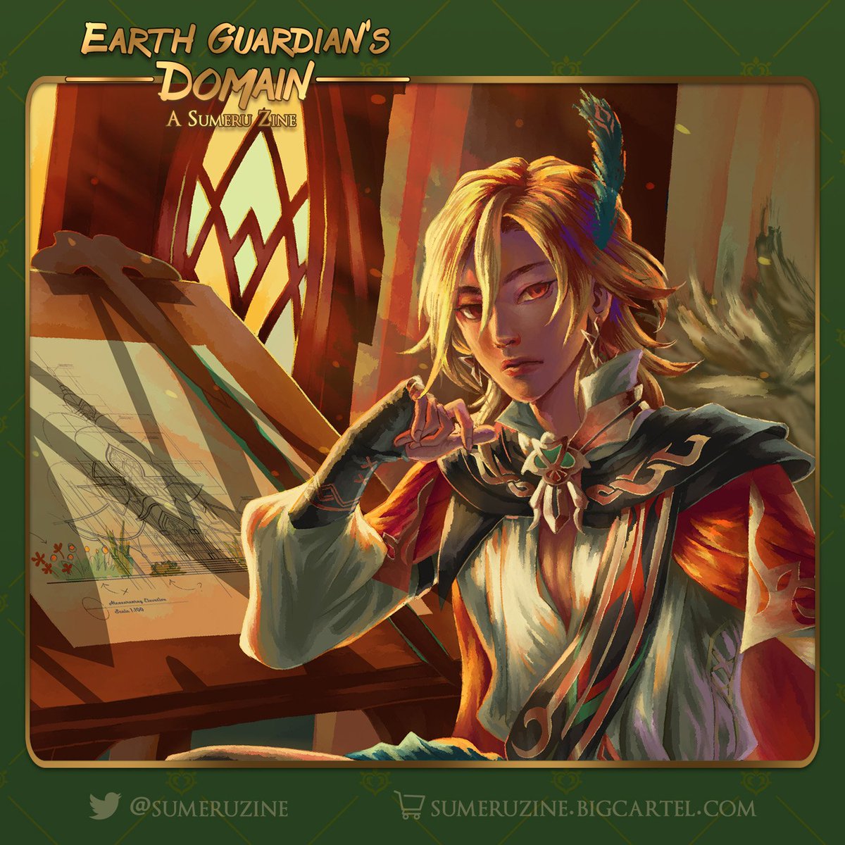 My preview for <a href="/SumeruZine/">Earth Guardian's Domain: A Sumeru Zine</a> 
Shop is open now:
sumeruzine.bigcartel.com

#athillust
#genshinimpact