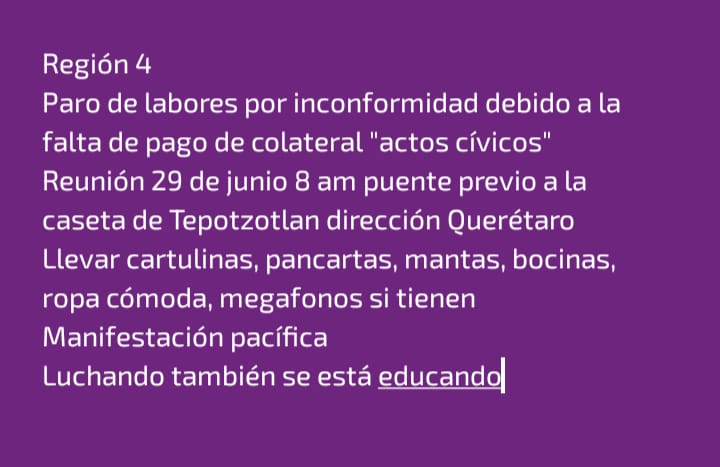 larry4752's tweet photo. #pagocompleto la región 4 y 3 se van a paro https://t.co/fKAxS92Vnp