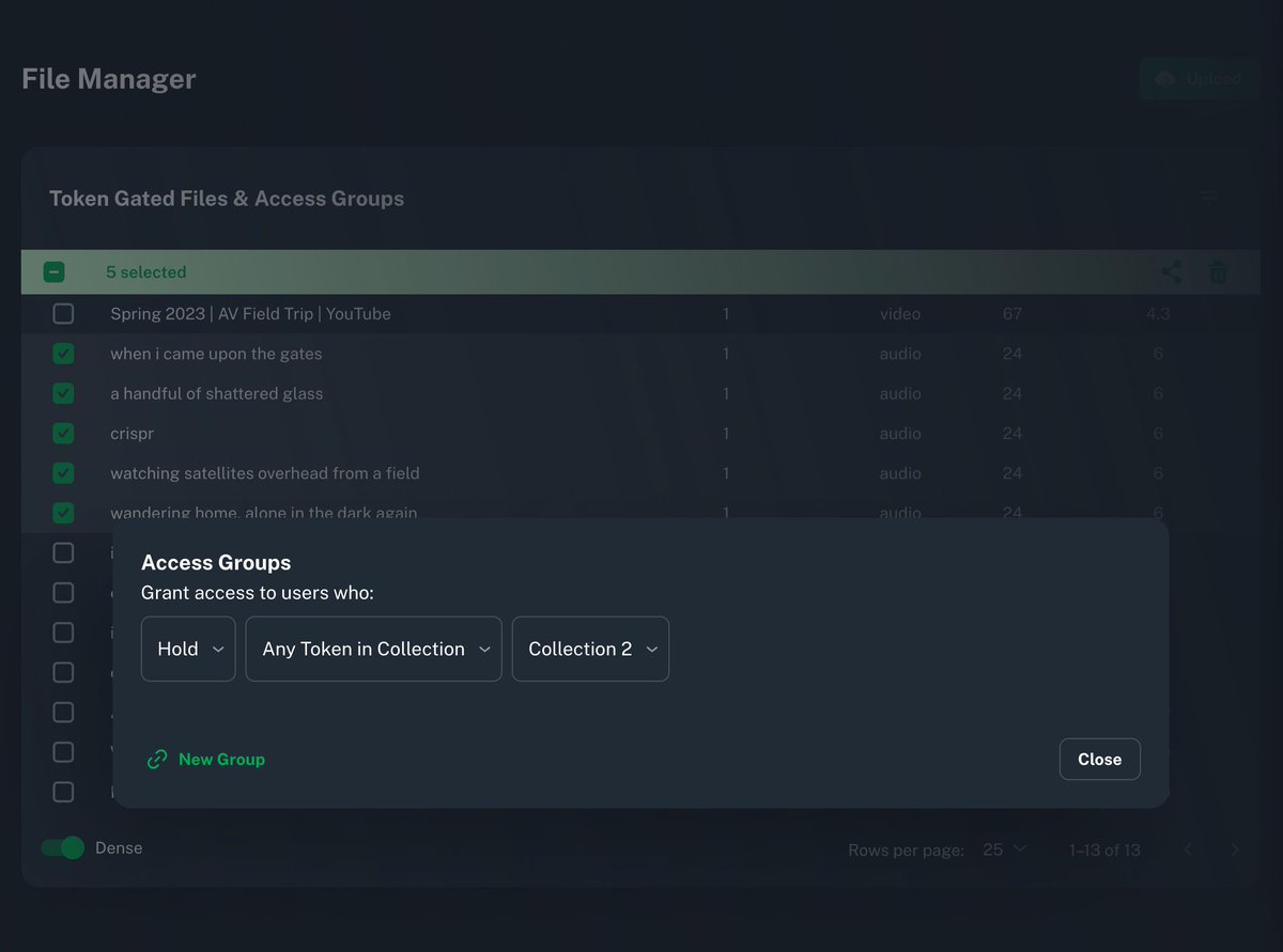 I've been trying to work out some token-gating features for nfttoolkit, kinda struggling with the UX / workflow, so I'm looking for input! 🧐

1️⃣Here is what I've been prototyping:
- Workflow starts within a bulk file manager
- Create/link files via IPFS, YouTube, Vimeo
- Assign…