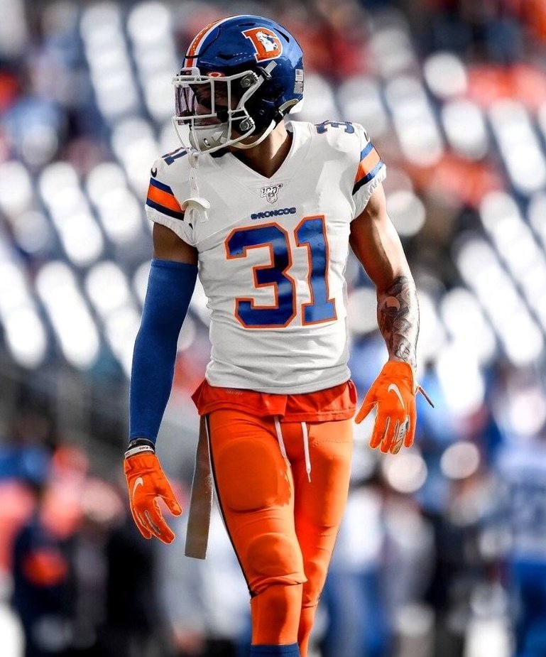 FB_Helmet_Guy on X: 'Broncos throwback concept. What do you think about the  Broncos wearing orange pants with their white jerseys again, like they did  in 70s? 