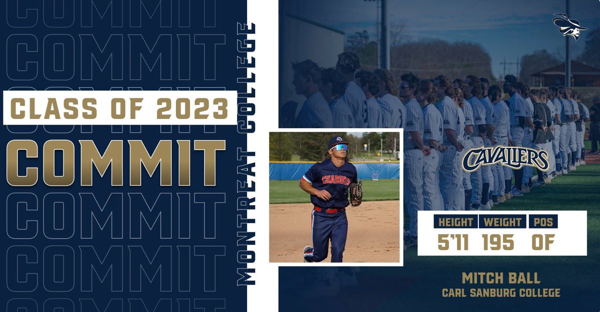 Let’s go! Another HUGE addition to the #CavClan. This time it’s an OFer. Welcome <a href="/mitchball12/">Mitch Ball</a> to <a href="/MontreatCavBase/">Montreat College Baseball</a> from Carl Sandburg College. 
Mitch hit .429  67 H, 17 2B, 3 3B, 8 HR, &amp; 19sb, w a Gold Glove last year. 
Welcome to the <a href="/MontreatCavs/">Montreat Cavaliers</a> family. #CavsRComing #CavsRHere