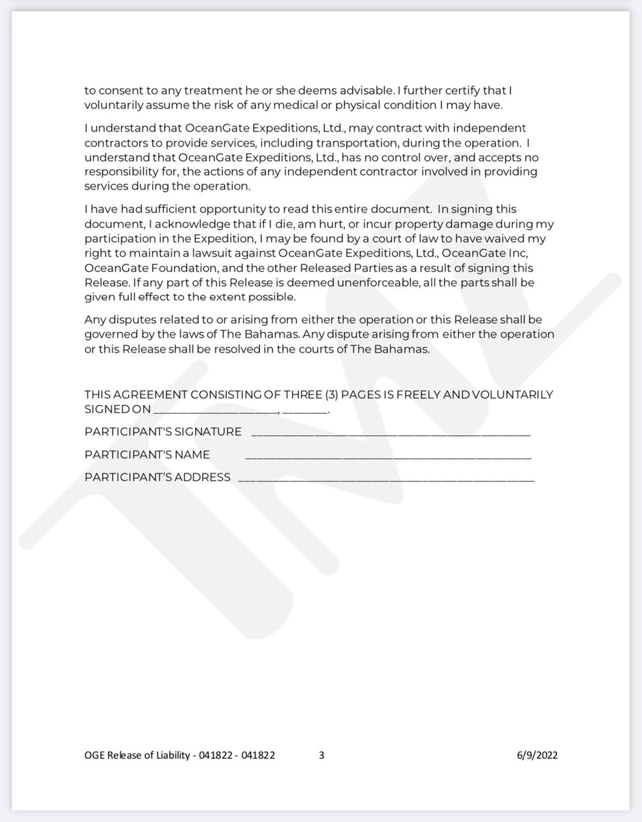 mallory_strong's tweet photo. @crimeweeklypod @derrickl @steph_harlowe Here's the full oceangate waiver y'all mentioned on crime weekly news that you wanted to see. TMZ released a blank copy of it. https://t.co/KV1DwGbvoi