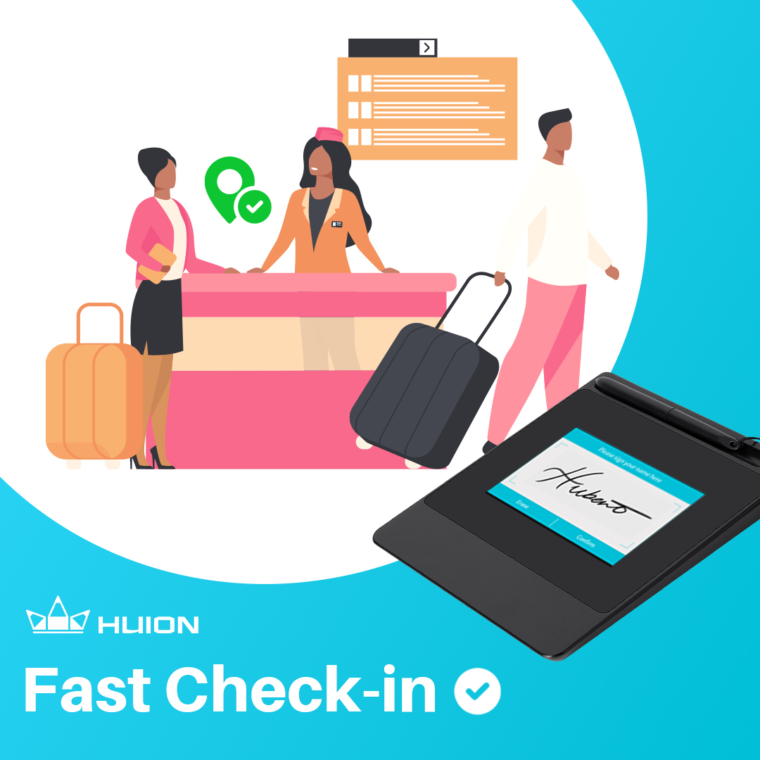 E-signing pads developed based on the electromagnetic resonance technology by Huion can be used to streamline check-in procedures and many other registration services. 

#huion #huionforbusiness #huionsolution   #Hospitality #Tourism #paperless  #signature #digitalsignature