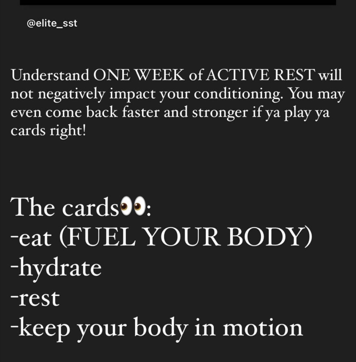 CBW (@cbwcbw) on Twitter photo Well said <a href="/Esst_Elite/">ELITE SPEED & SPORTS TRAINING</a> !!
Looking forward to a week of rest, making memories & cooler temps in just a couple days 🏔⛵️🥾🚵♀️ Well said <a href="/Esst_Elite/">ELITE SPEED & SPORTS TRAINING</a> !!
Looking forward to a week of rest, making memories & cooler temps in just a couple days 🏔⛵️🥾🚵♀️