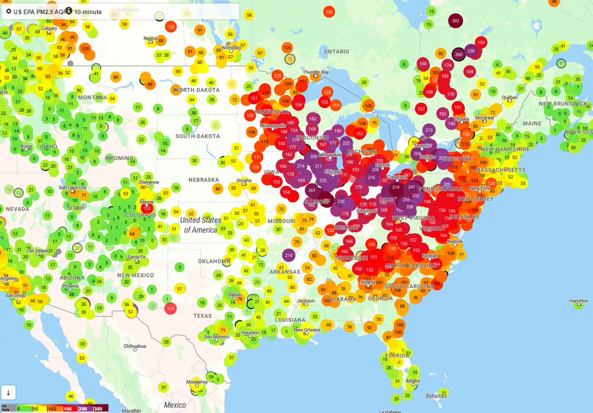 Today's smoke from the wildfires in Canada. Worst air quality in the world in the midwest and eastern US. We are the first generation to feel the effects of climate change and the last generation to do anything about it.