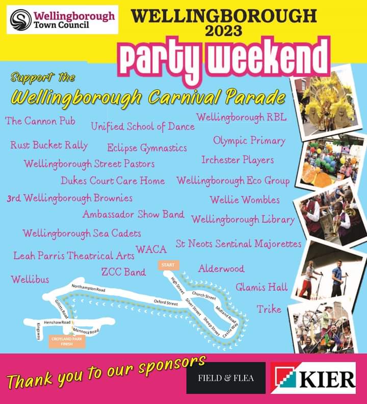 The Branch will be taking part in the Wellingborough Carnival Parade, we will also be there within the park itself.