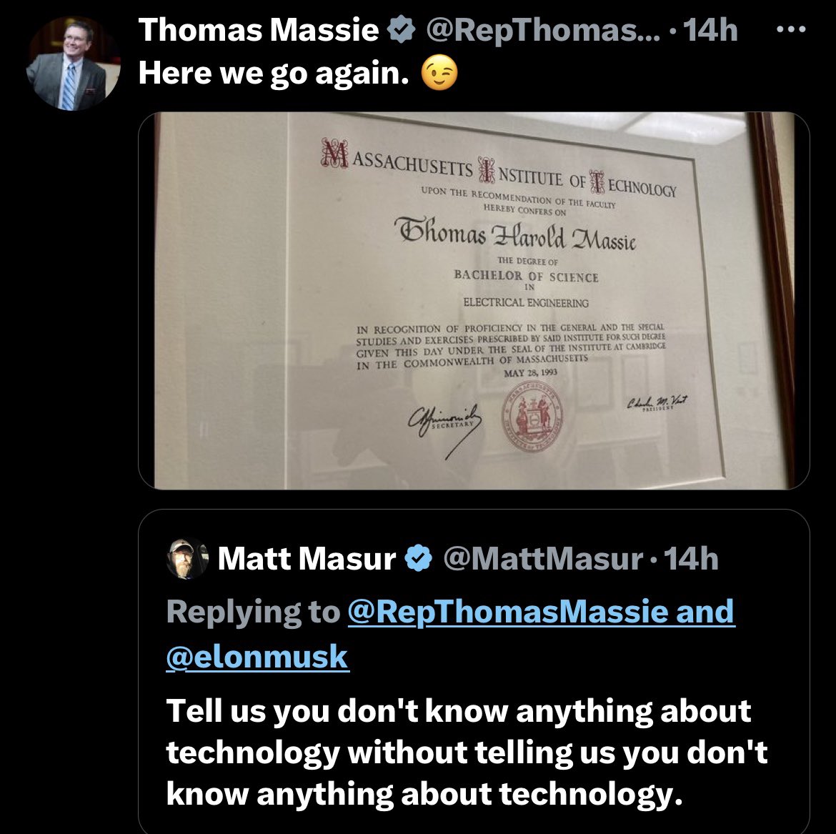 It’s funny how the replies are all “there’s his degree, where’s yours?” But they’re the same people who think RFK knows more than the doctor guy because he won’t debate him. https://t.co/tbUwzrdn0t