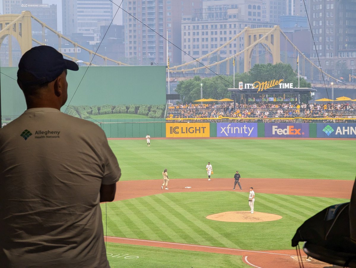 Fortunately, the Pirates wore their home uniforms tonight so you could see them through the haze...