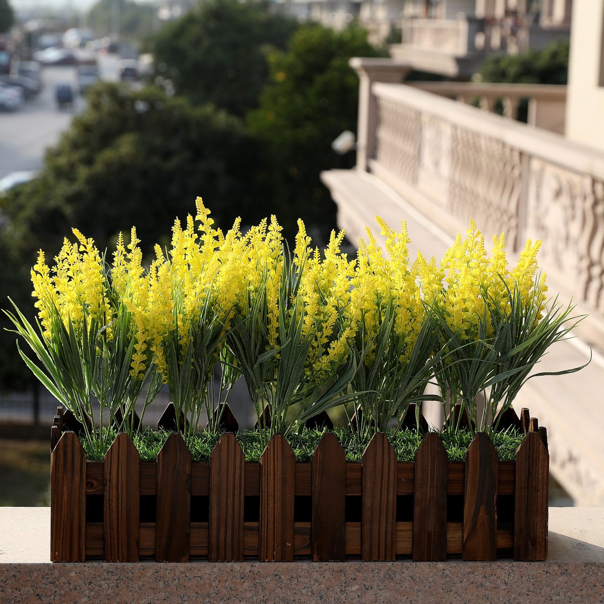 Transform your balcony into a vibrant oasis with these stunning yellow lavender faux flowers.

#grandverde
#lavenderflowers
#yellowflowers
#fauxflowers
#artificialflowers
#balconydecor
#natureinspired
#vibrantflowers