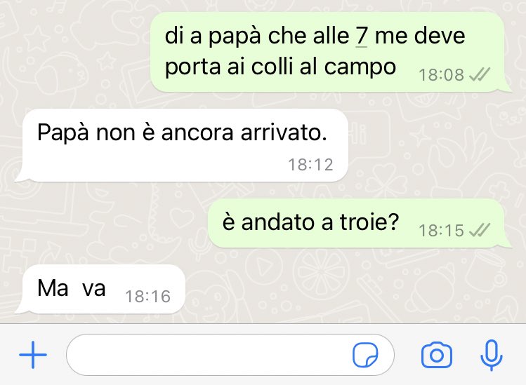 rientro a casa e mi fa “quante canne?”