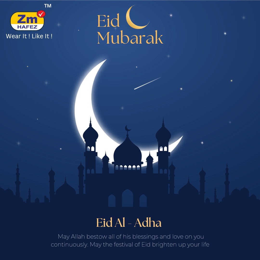 ZmHafez's tweet photo. May you never encounter hardships and you follow the footsteps of the Divine for a peaceful life. ZM HAFEZ wishing you &amp; your family positivity and good health in abundance on this holy festival of Eid-Al-Adha. 

#EidMubarak #EidAlAdha #Hajj #HajjMubarak #zmhafez #EidAlAdha2023 https://t.co/AnDNIIDATL