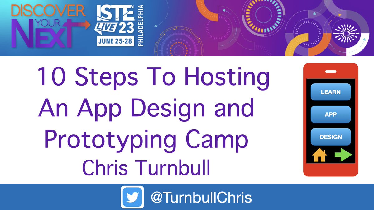 Thanks @ISTEofficial for the opportunity to share 10 Steps to Hosting An App Design & Prototyping Camp & to learn from so many other awesome educators at #ISTELive #ISTELive23 
@AppleEDU #AppleEDUchat #AppleEduCommunity #EveryoneCanCode #ADE2023 @SPPS_News