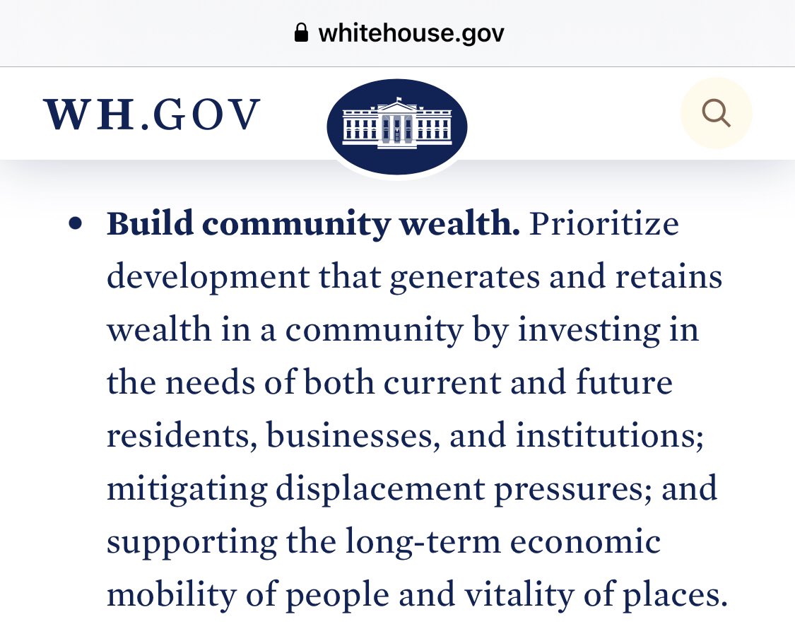 Good to see Community Wealth Building in the @WhiteHouse statement on Bidenomics. whitehouse.gov/briefing-room/…

Find out more about #CommunityWealthBuilding here: democracycollaborative.org/cwb